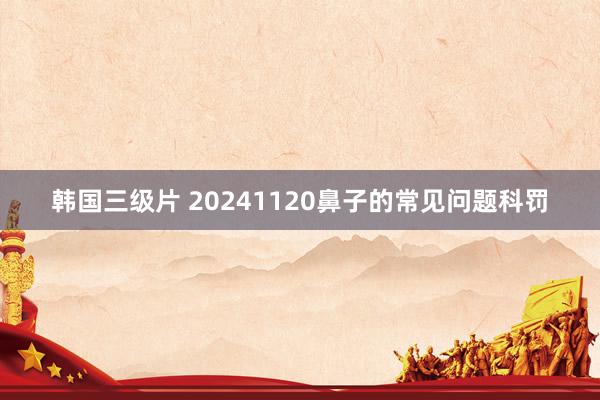 韩国三级片 20241120鼻子的常见问题科罚