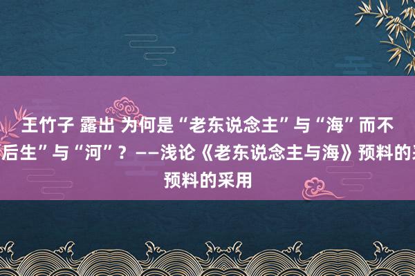 王竹子 露出 为何是“老东说念主”与“海”而不是“后生”与“河”？——浅论《老东说念主与海》预料的采用