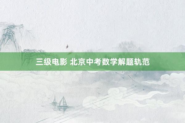 三级电影 北京中考数学解题轨范