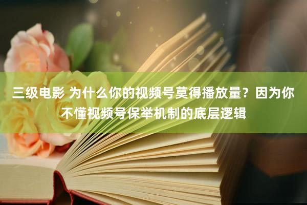 三级电影 为什么你的视频号莫得播放量？因为你不懂视频号保举机制的底层逻辑